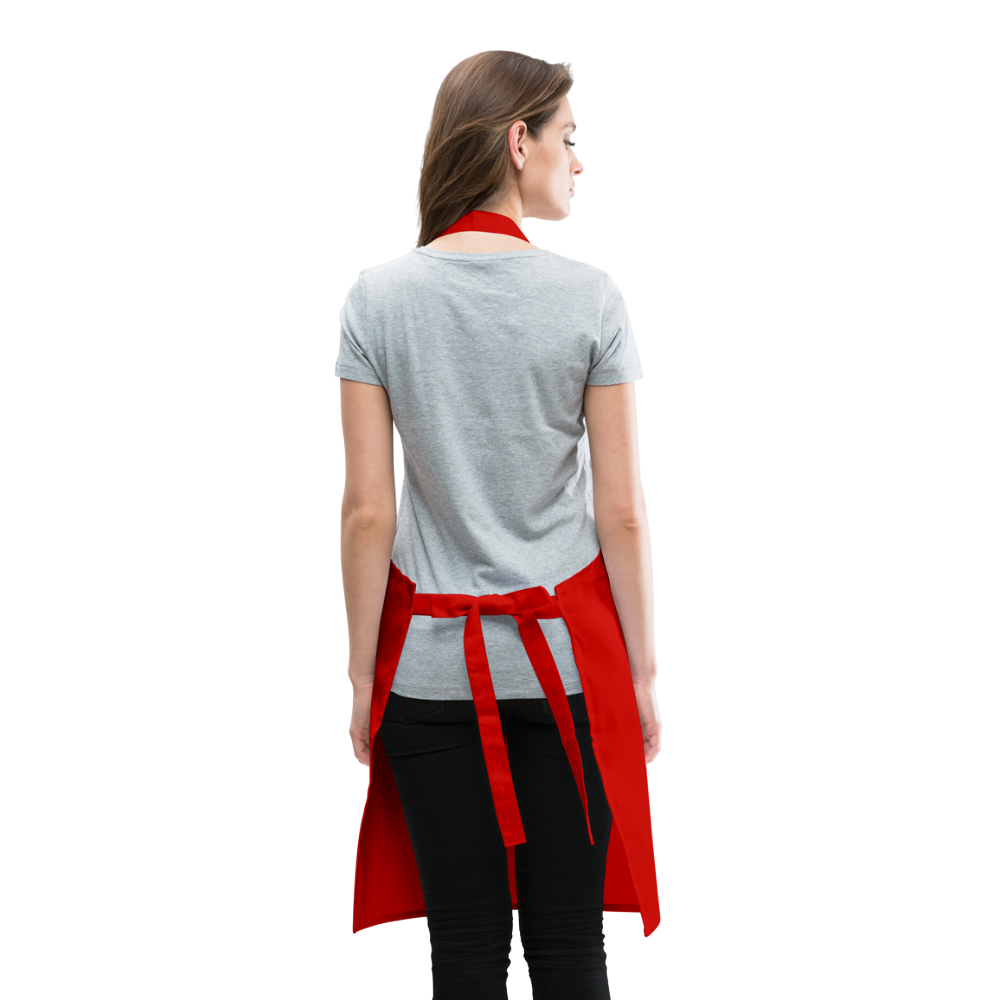 TABLIER DE CUISINE : Trait de côte - Textile BLEU ROUGE / Design BLANC - rouge