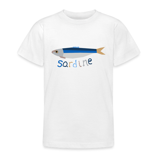 ADOS : T-SHIRTS / Sardine / Textile BLANC / Design BLEU MARINE - blanc