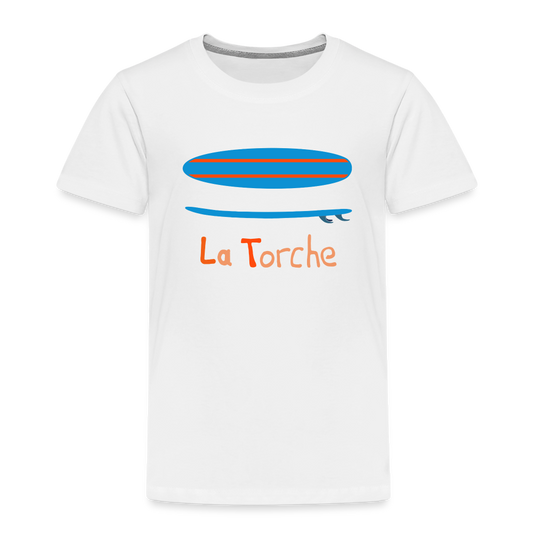 ENFANTS : T-SHIRTS / SURF / Textile BLANC / Design BLEU - blanc