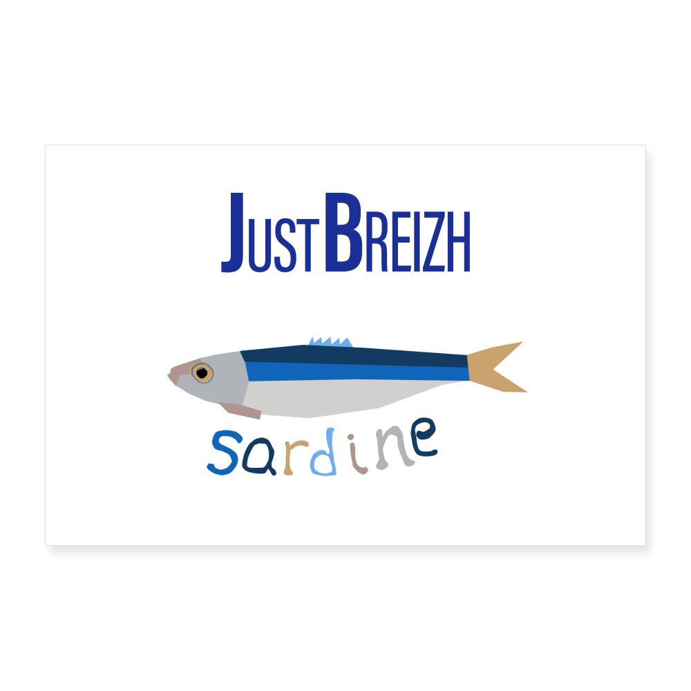 POSTER 60 x 40 cm / Fond BLANC / Design SARDINE - blanc