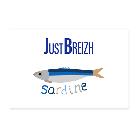 POSTER 60 x 40 cm / Fond BLANC / Design SARDINE - blanc