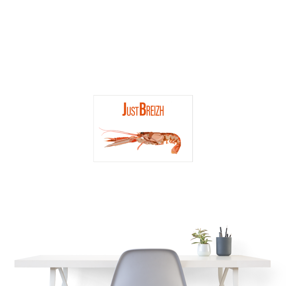 POSTER 60 x 40 cm / Fond BLANC / Design LANGOUSTINE - blanc