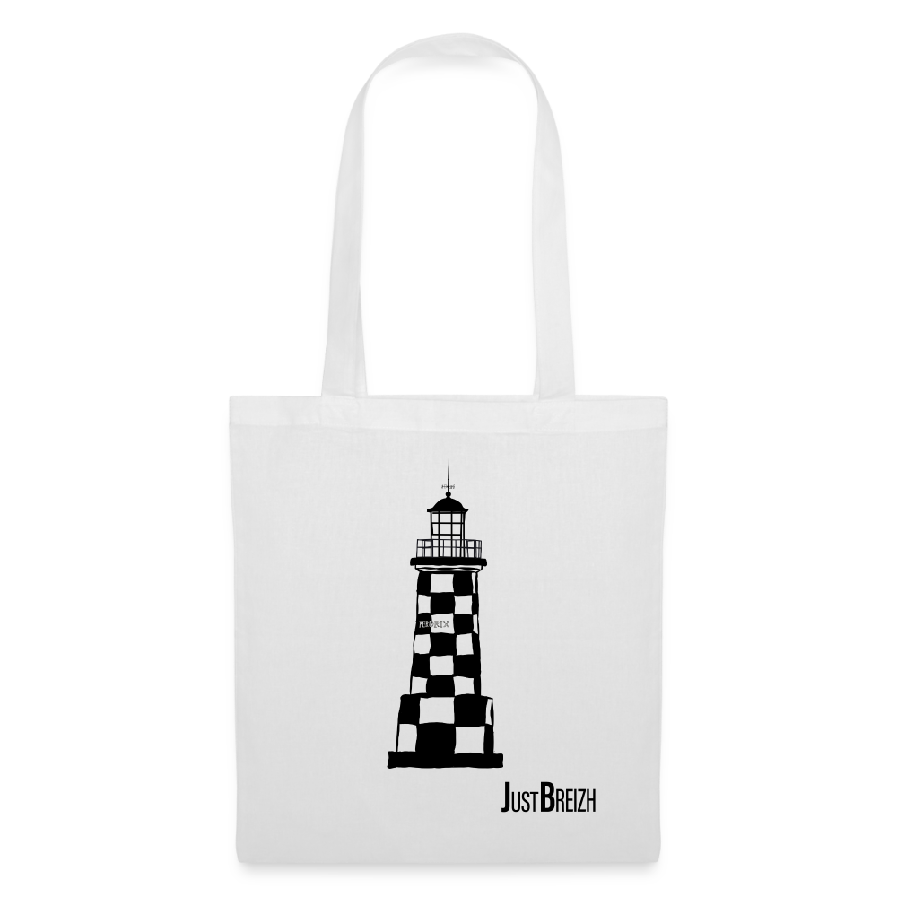 TOTE BAG / Perdrix / Textile BLANC / Design BLEU CLAIR - blanc