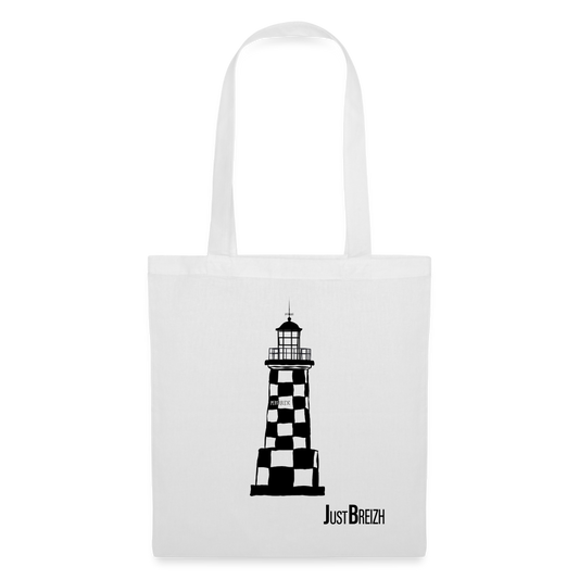 TOTE BAG / Perdrix / Textile BLANC / Design BLEU CLAIR - blanc