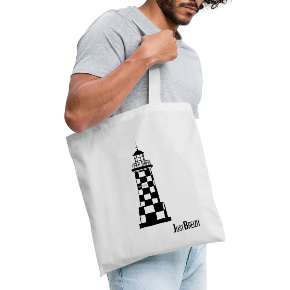 TOTE BAG / Perdrix / Textile BLANC / Design BLEU CLAIR - blanc