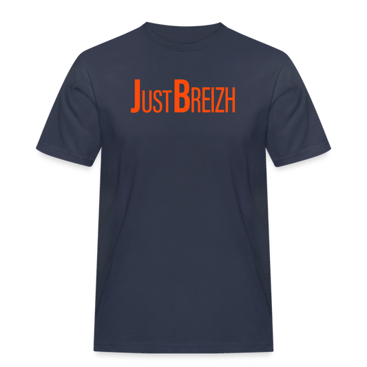 HOMMES : T-SHIRTS CLASSIQUES / JUST BREIZH ORANGE / TEXTILE BLEU - bleu marine