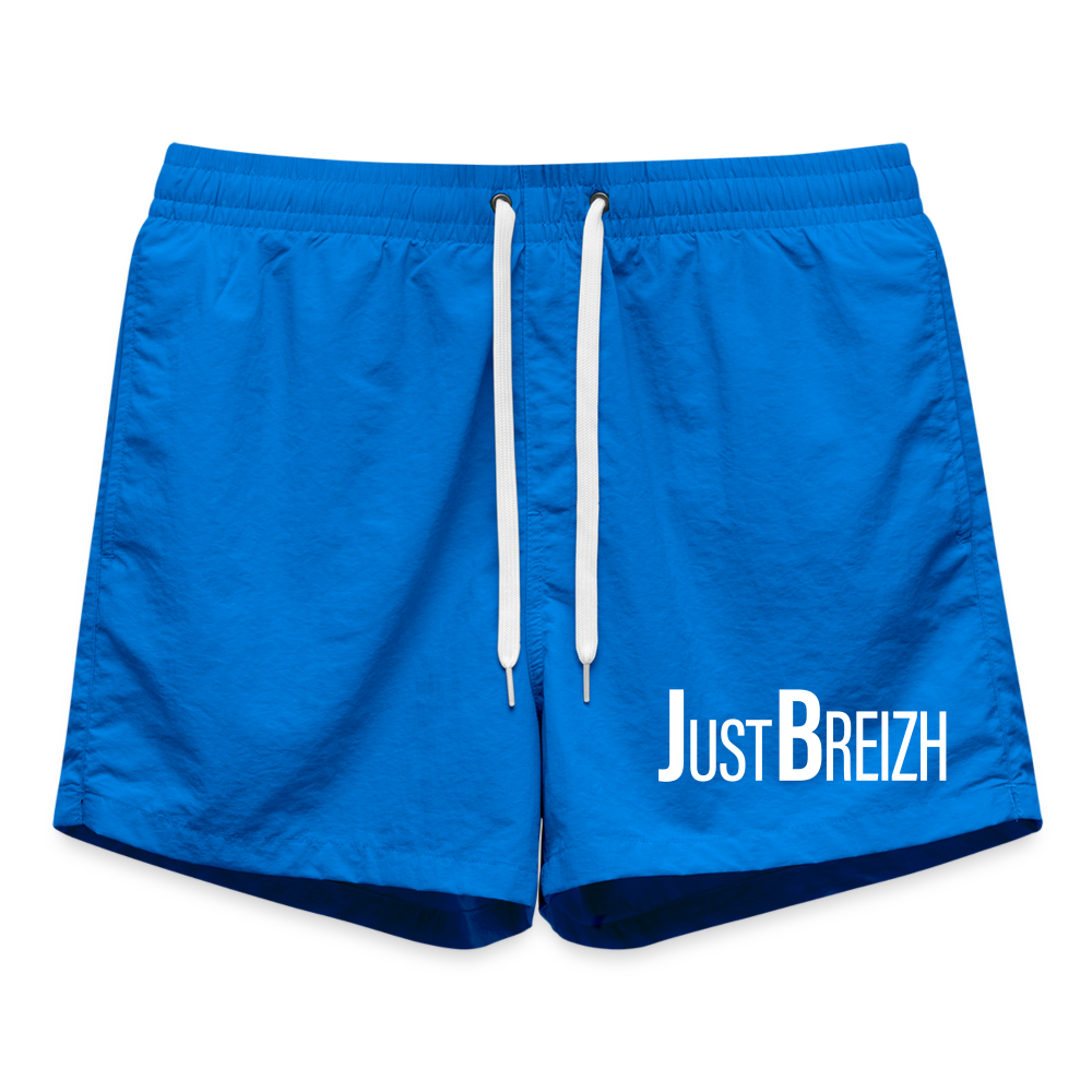 HOMMES : SHORT DE BAIN / JUST BREIZH BLANC / TEXTILE BLEU - cobalt blue