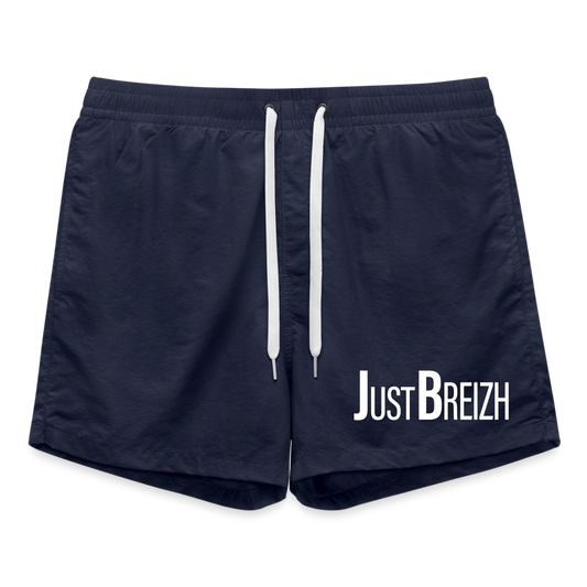 HOMMES : SHORT DE BAIN / JUST BREIZH BLANC / TEXTILE BLEU FONCE - bleu marine