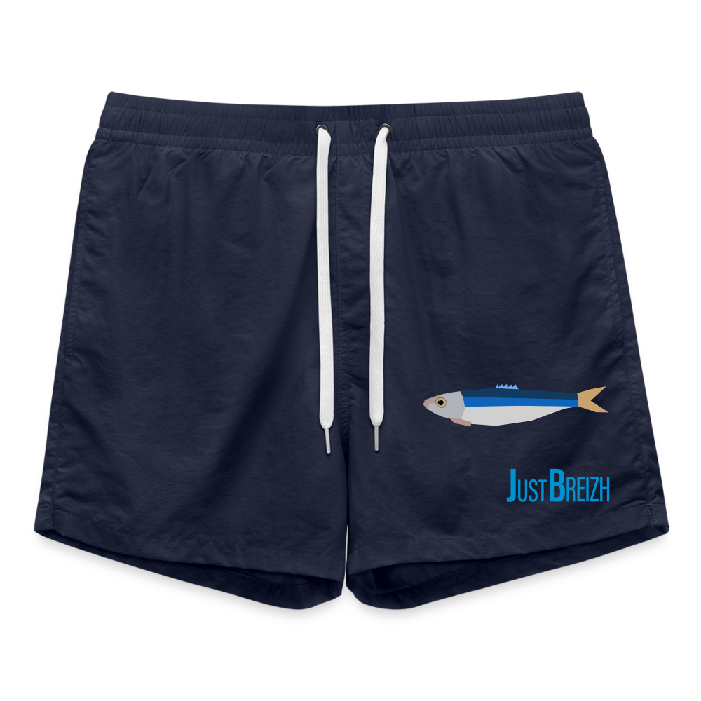 HOMMES : SHORT DE BAIN / SARDINE / TEXTILE BLEU FONCE - bleu marine