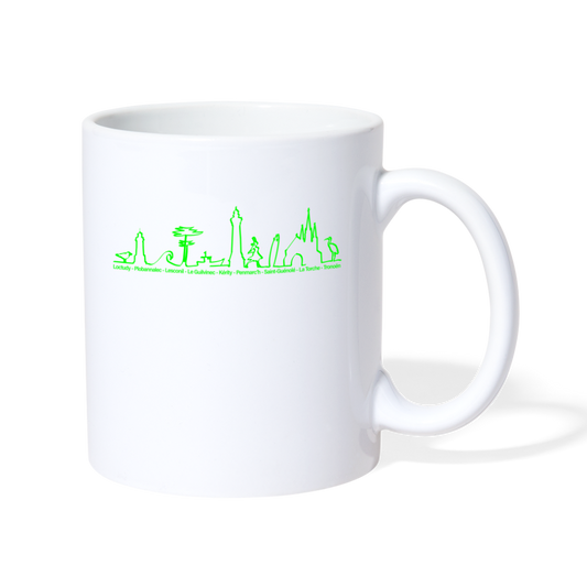 MUG BLANC / Trait de côte / Fond BLANC / Design VERT CLAIR - blanc