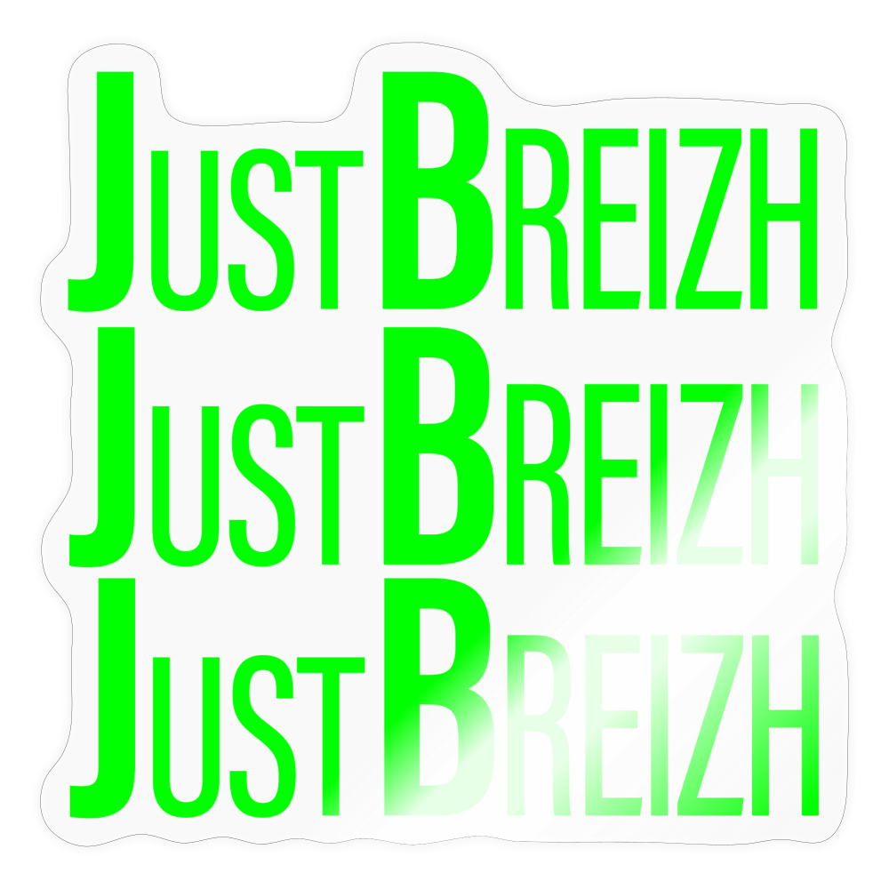 3 AUTOCOLLANTS A DECOUPER / Just Breizh / Fond TRANSPARENT / Design VERT CLAIR - brillant transparent