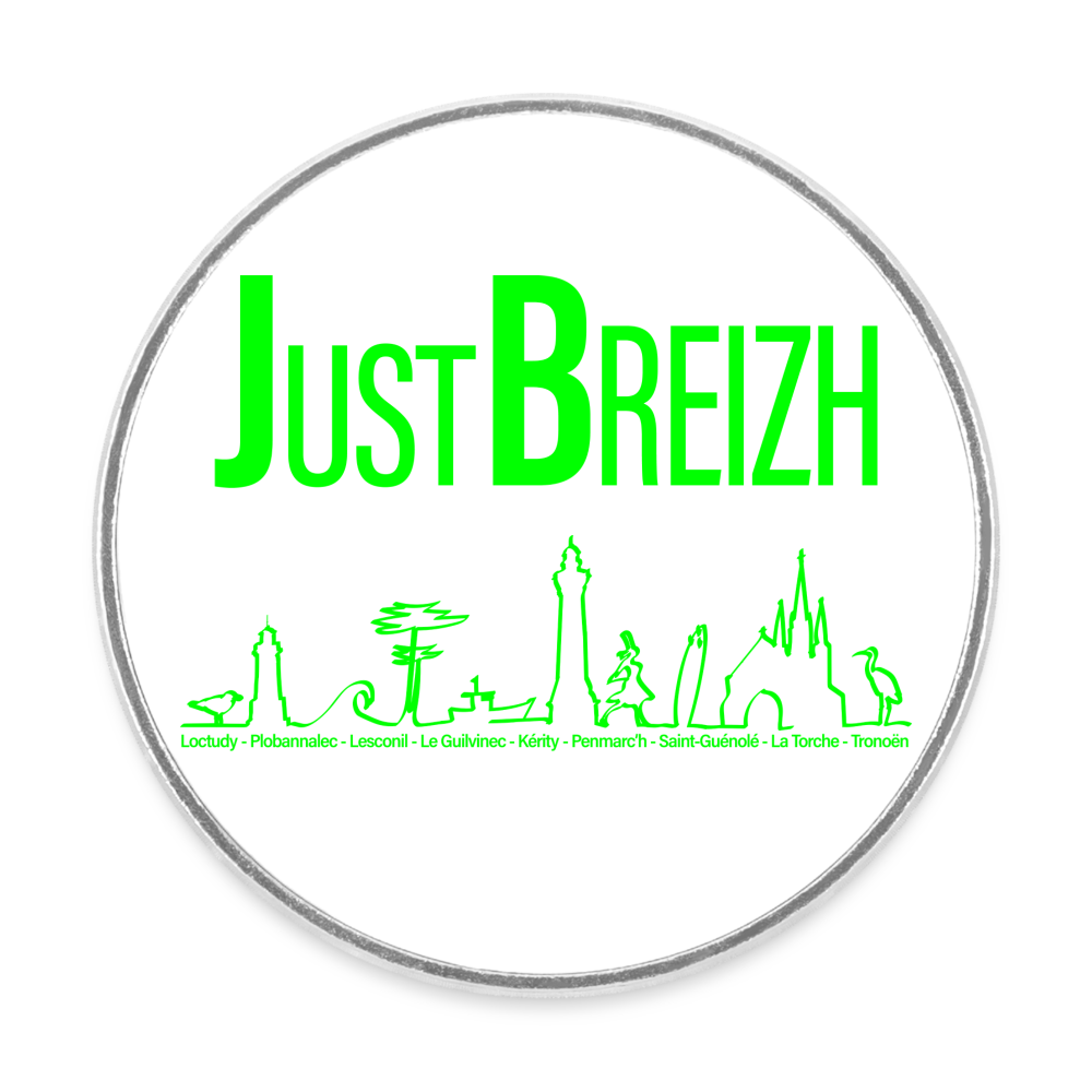 MAGNET / Trait de côte / Just Breizh / Fond BLANC / Design VERT CLAIR - blanc