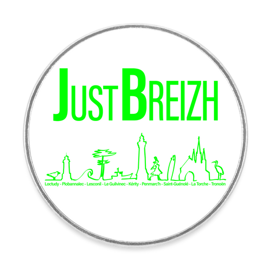 MAGNET / Trait de côte / Just Breizh / Fond BLANC / Design VERT CLAIR - blanc