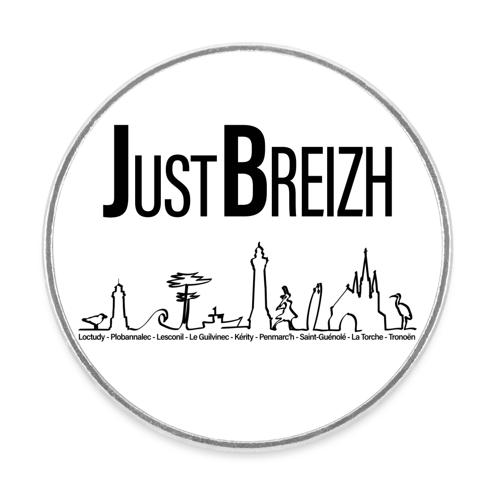 MAGNET / Trait de côte / Just Breizh / Fond BLANC / Design NOIR - blanc