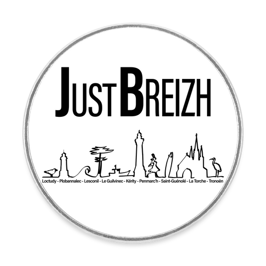 MAGNET / Trait de côte / Just Breizh / Fond BLANC / Design NOIR - blanc