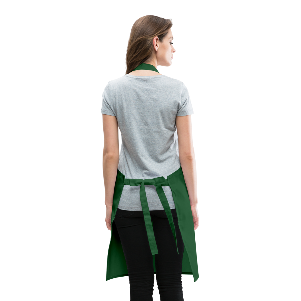 TABLIER DE CUISINE : Trait de côte - Textile VERT / Design BLANC - vert foncé